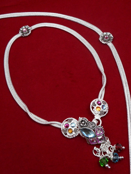 Meena Silver Anklet